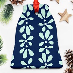 Star Flower Floral Blue Beauty Polka Ornament (bell) by Mariart