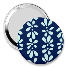 Star Flower Floral Blue Beauty Polka 3  Handbag Mirrors by Mariart