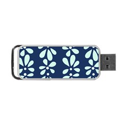 Star Flower Floral Blue Beauty Polka Portable Usb Flash (one Side)