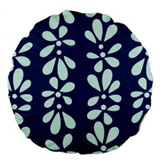 Star Flower Floral Blue Beauty Polka Large 18  Premium Round Cushions by Mariart