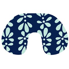 Star Flower Floral Blue Beauty Polka Travel Neck Pillows by Mariart