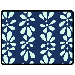 Star Flower Floral Blue Beauty Polka Double Sided Fleece Blanket (large)  by Mariart