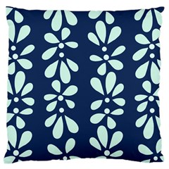 Star Flower Floral Blue Beauty Polka Large Flano Cushion Case (two Sides)