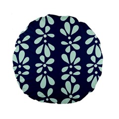 Star Flower Floral Blue Beauty Polka Standard 15  Premium Flano Round Cushions by Mariart