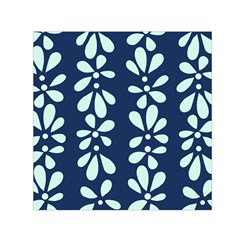 Star Flower Floral Blue Beauty Polka Small Satin Scarf (square) by Mariart