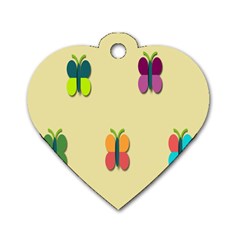 Spring Butterfly Wallpapers Beauty Cute Funny Dog Tag Heart (one Side) by Mariart