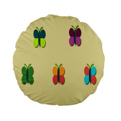 Spring Butterfly Wallpapers Beauty Cute Funny Standard 15  Premium Flano Round Cushions by Mariart