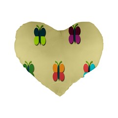 Spring Butterfly Wallpapers Beauty Cute Funny Standard 16  Premium Flano Heart Shape Cushions by Mariart