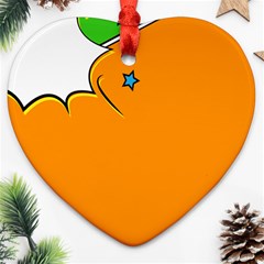 Star Line Orange Green Simple Beauty Cute Ornament (heart)