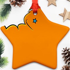 Star Line Orange Green Simple Beauty Cute Ornament (star)