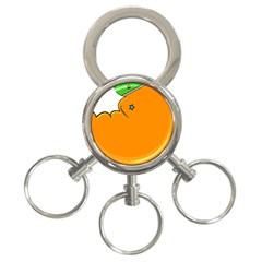 Star Line Orange Green Simple Beauty Cute 3-ring Key Chains by Mariart