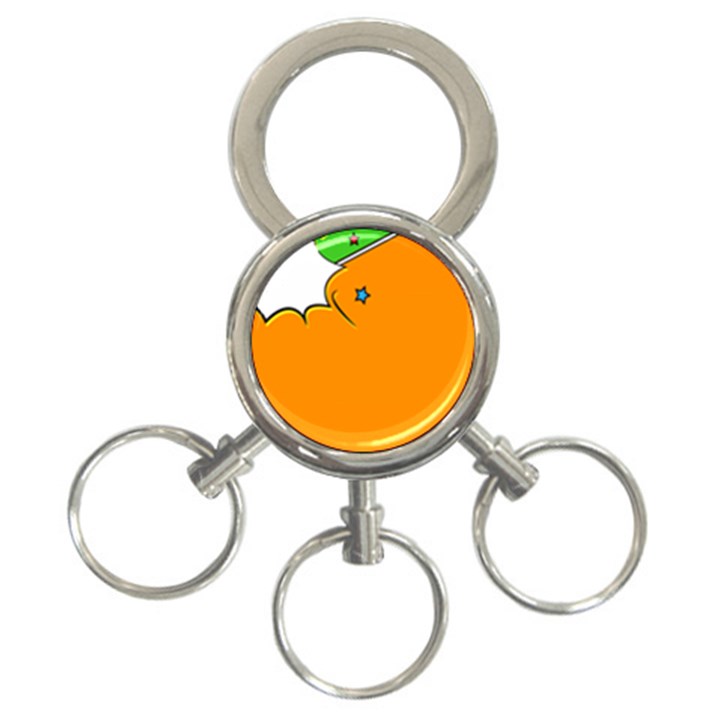 Star Line Orange Green Simple Beauty Cute 3-Ring Key Chains