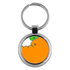 Star Line Orange Green Simple Beauty Cute Key Chains (round)  by Mariart