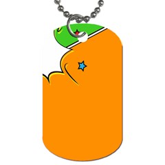 Star Line Orange Green Simple Beauty Cute Dog Tag (two Sides) by Mariart