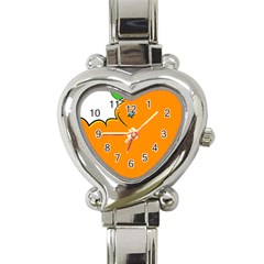 Star Line Orange Green Simple Beauty Cute Heart Italian Charm Watch