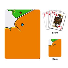 Star Line Orange Green Simple Beauty Cute Playing Card by Mariart