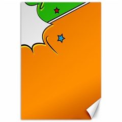 Star Line Orange Green Simple Beauty Cute Canvas 12  X 18   by Mariart