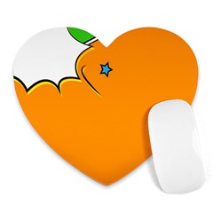 Star Line Orange Green Simple Beauty Cute Heart Mousepads by Mariart