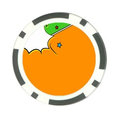 Star Line Orange Green Simple Beauty Cute Poker Chip Card Guard (10 Pack) by Mariart