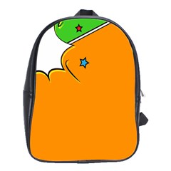 Star Line Orange Green Simple Beauty Cute School Bag (large) by Mariart