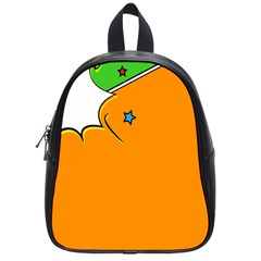 Star Line Orange Green Simple Beauty Cute School Bag (small)