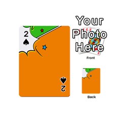 Star Line Orange Green Simple Beauty Cute Playing Cards 54 (mini)  by Mariart