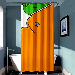 Star Line Orange Green Simple Beauty Cute Shower Curtain 36  X 72  (stall)  by Mariart