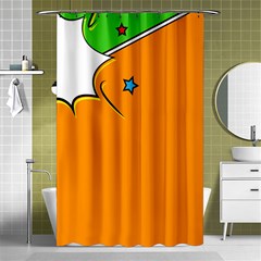 Star Line Orange Green Simple Beauty Cute Shower Curtain 48  X 72  (small)  by Mariart