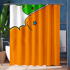 Star Line Orange Green Simple Beauty Cute Shower Curtain 60  X 72  (medium)  by Mariart