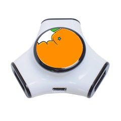 Star Line Orange Green Simple Beauty Cute 3-port Usb Hub by Mariart