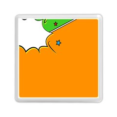 Star Line Orange Green Simple Beauty Cute Memory Card Reader (square)  by Mariart