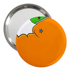 Star Line Orange Green Simple Beauty Cute 3  Handbag Mirrors by Mariart