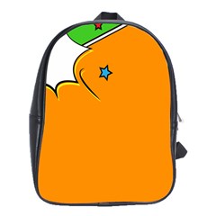 Star Line Orange Green Simple Beauty Cute School Bag (xl) by Mariart