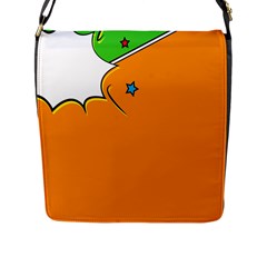 Star Line Orange Green Simple Beauty Cute Flap Messenger Bag (l)  by Mariart