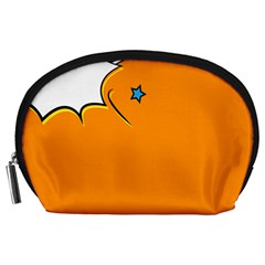 Star Line Orange Green Simple Beauty Cute Accessory Pouches (large) 