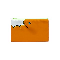 Star Line Orange Green Simple Beauty Cute Cosmetic Bag (xs) by Mariart