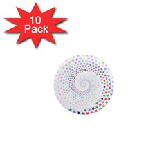 Prismatic Stars Whirlpool Circlr Rainbow 1  Mini Magnet (10 Pack)  by Mariart