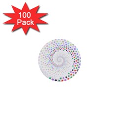 Prismatic Stars Whirlpool Circlr Rainbow 1  Mini Buttons (100 Pack)  by Mariart