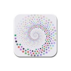 Prismatic Stars Whirlpool Circlr Rainbow Rubber Square Coaster (4 Pack)  by Mariart