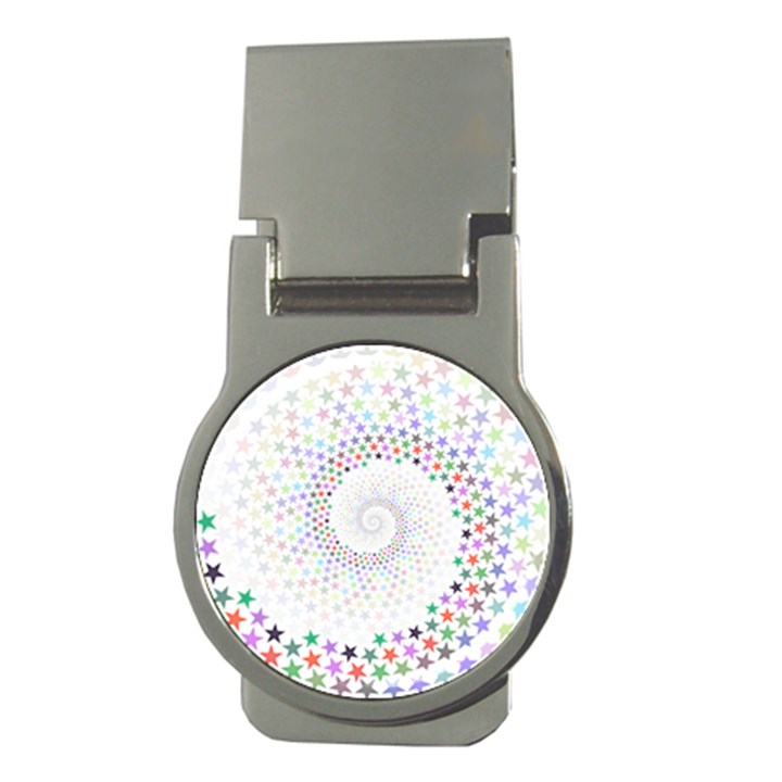 Prismatic Stars Whirlpool Circlr Rainbow Money Clips (Round) 