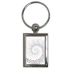 Prismatic Stars Whirlpool Circlr Rainbow Key Chains (rectangle)  by Mariart