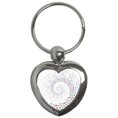 Prismatic Stars Whirlpool Circlr Rainbow Key Chains (heart)  by Mariart