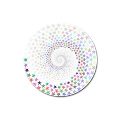 Prismatic Stars Whirlpool Circlr Rainbow Magnet 3  (round)