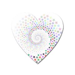 Prismatic Stars Whirlpool Circlr Rainbow Heart Magnet by Mariart