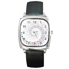 Prismatic Stars Whirlpool Circlr Rainbow Square Metal Watch