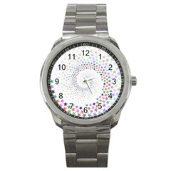 Prismatic Stars Whirlpool Circlr Rainbow Sport Metal Watch by Mariart