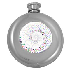 Prismatic Stars Whirlpool Circlr Rainbow Round Hip Flask (5 Oz) by Mariart