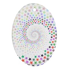 Prismatic Stars Whirlpool Circlr Rainbow Oval Ornament (two Sides) by Mariart