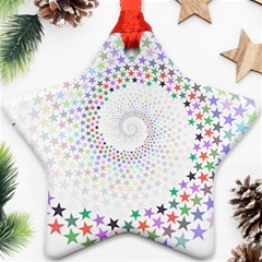 Prismatic Stars Whirlpool Circlr Rainbow Star Ornament (two Sides) by Mariart