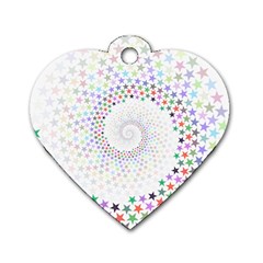 Prismatic Stars Whirlpool Circlr Rainbow Dog Tag Heart (two Sides) by Mariart